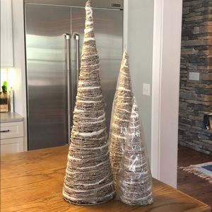 Three sparkly holiday trees